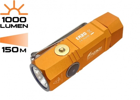 ФОНАРЬ ручной ER20"FiTorch" компактный (магнитная USB зарядка, магнит) оранжевый