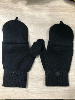 Перчатки-варежки черные