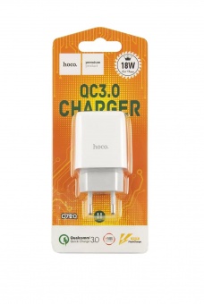 Сетевое зарядное устройство Hoco C72Q Glorious, USB, 18W, QC3.0, белый